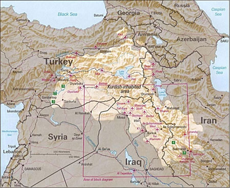 mappa kurdistan